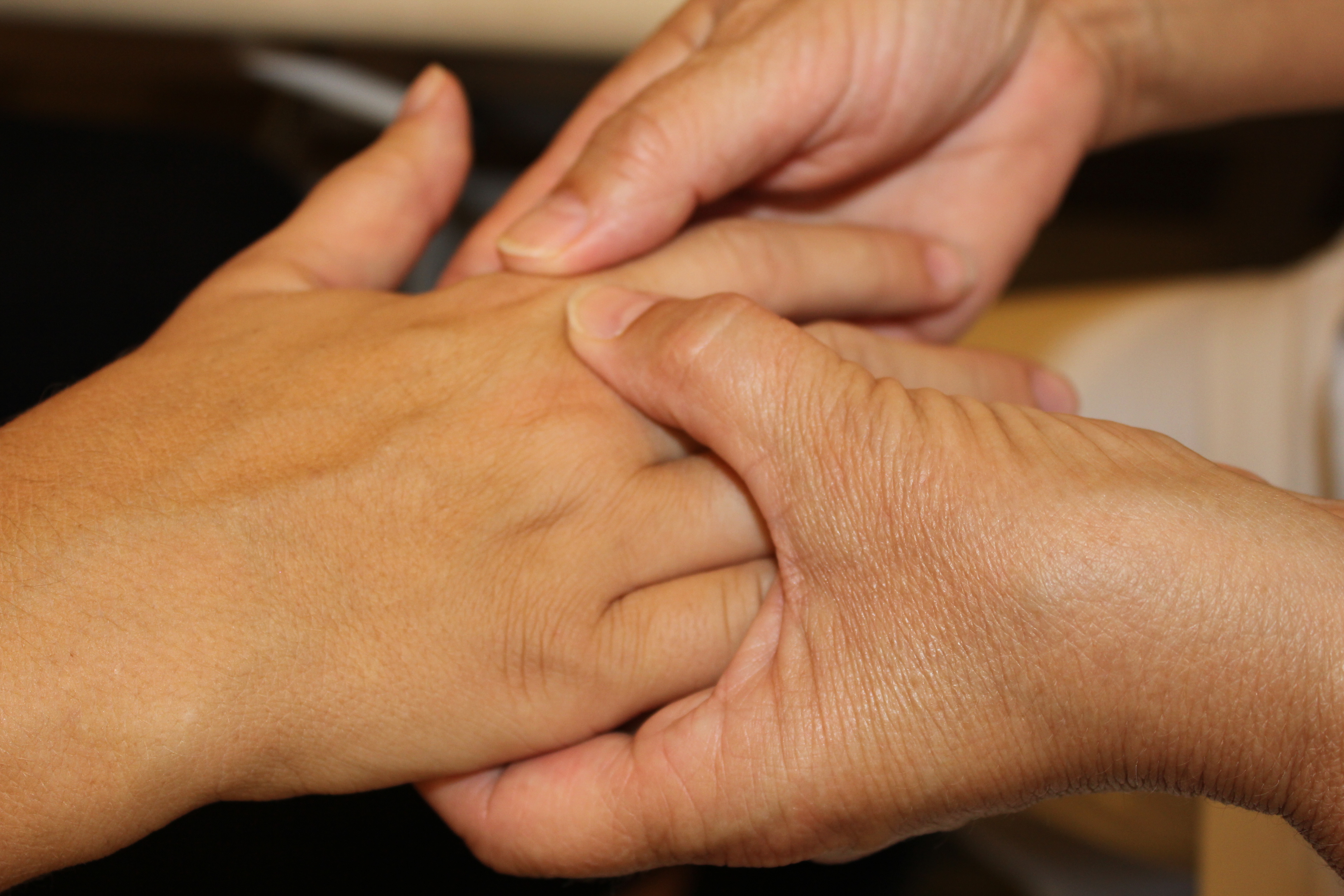 A close-up of a person's hand